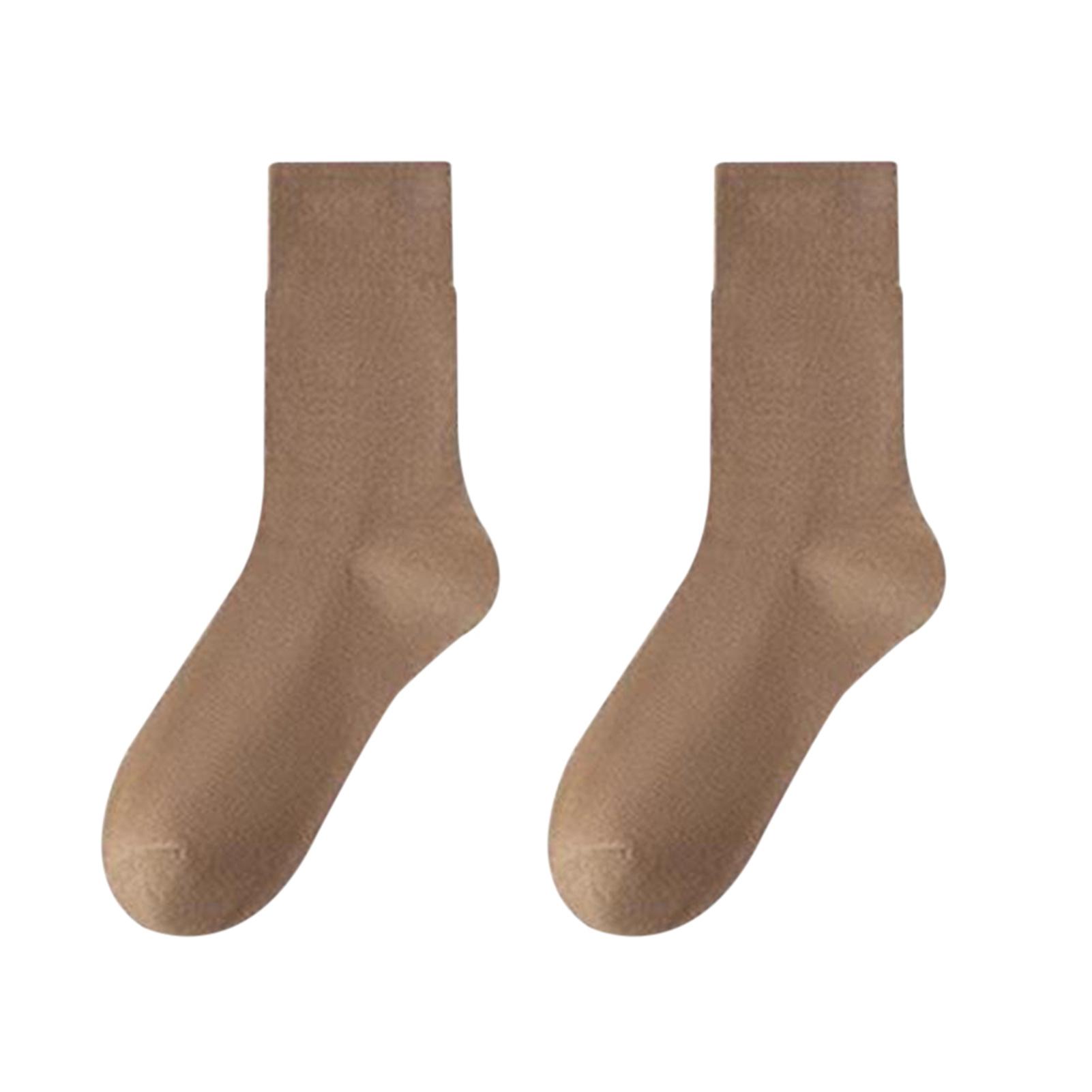Solid-Color Mid-Calf Socks Elastic Soft Breathable Socking for Autumn Winter