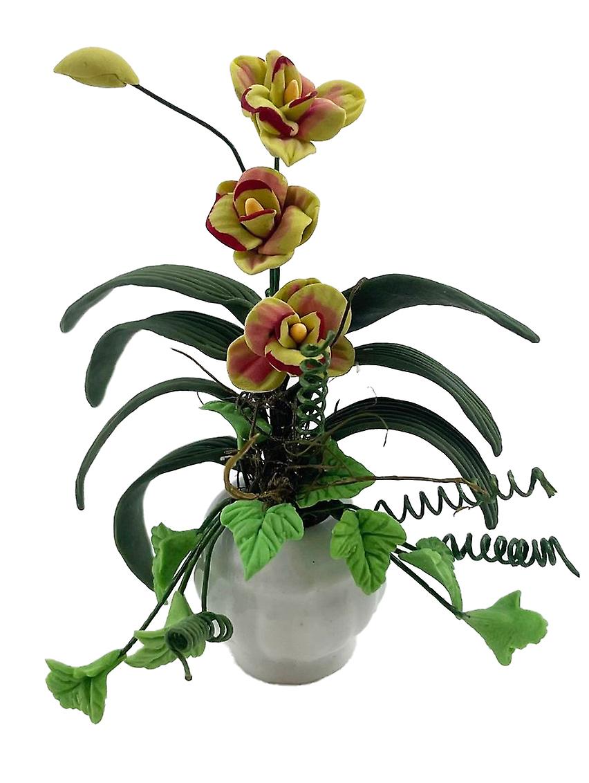 Dolls House Green Flower & Trailing Foliage In Pot Ornament Garden Accessory