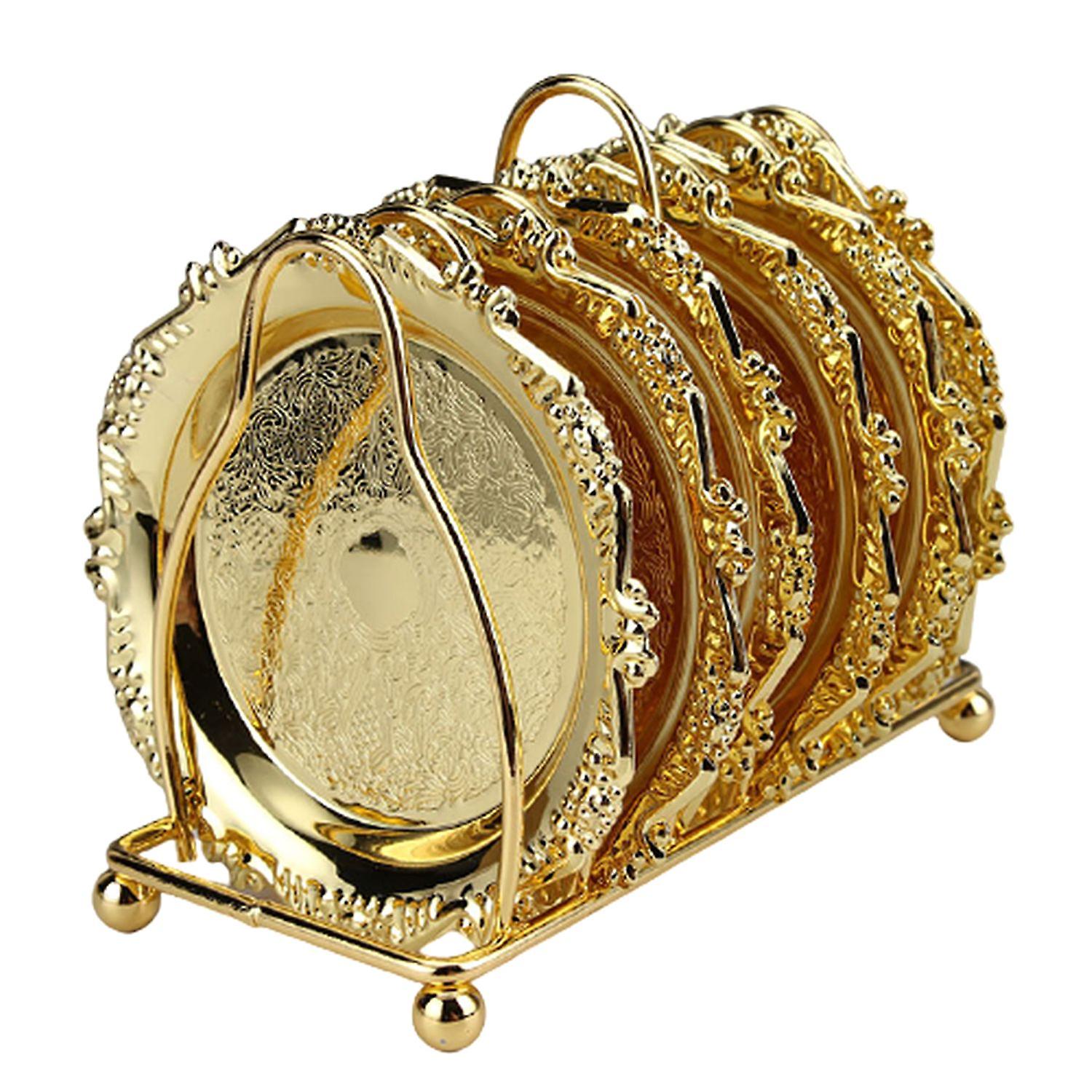 ZHOUBA 6Pcs/Set Heat Resistant Alloy Coffee Coaster Bracket Cup Tea Mat Pad Tableware