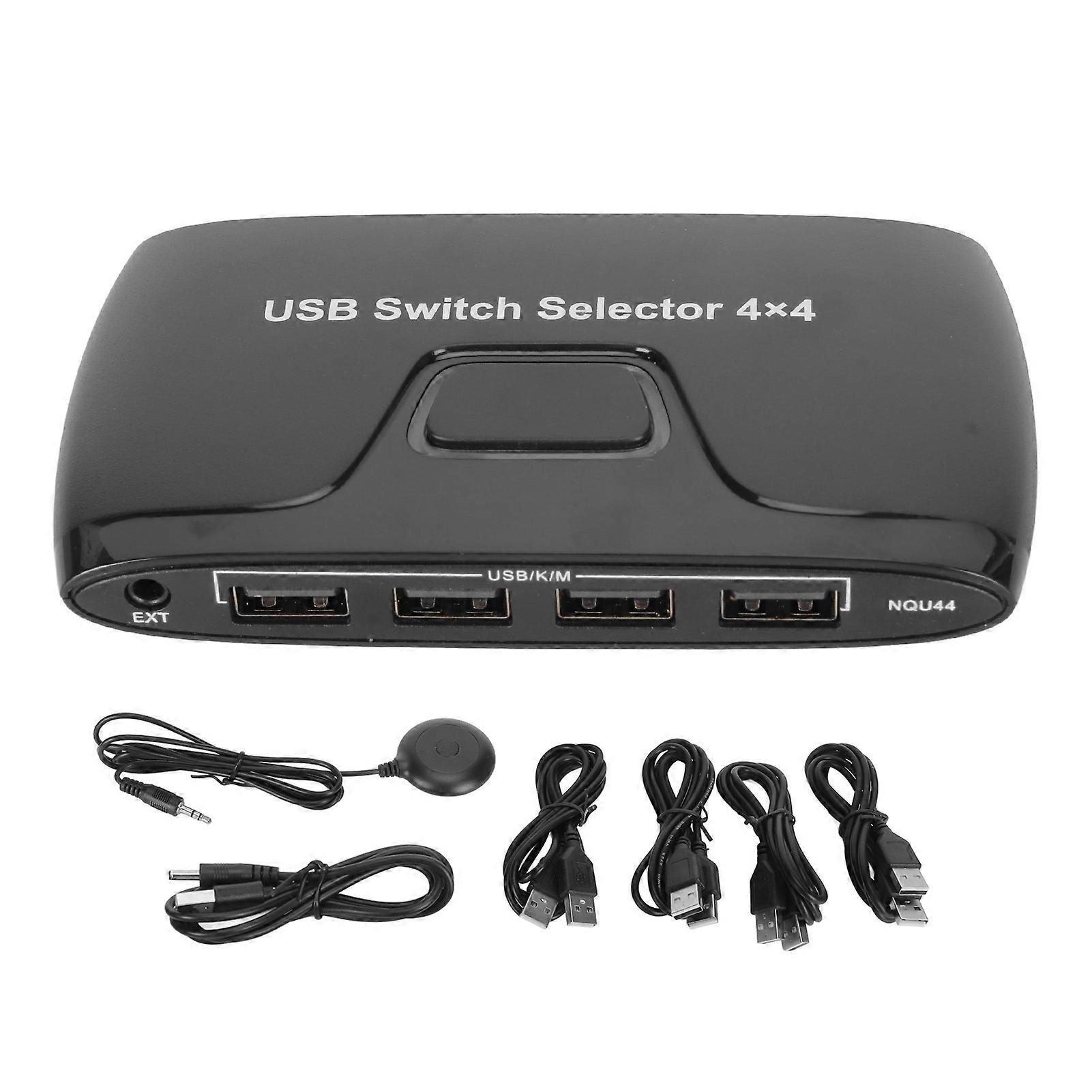 4 Port USB 2.0 Switch Selector KVM for 4 Computers Sharing USB Devices Keyboard Mouse