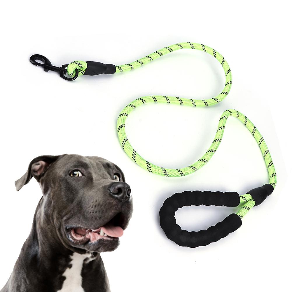 Nylon Reflective Pet Pulling Leash for Medium Large Dogs, Green