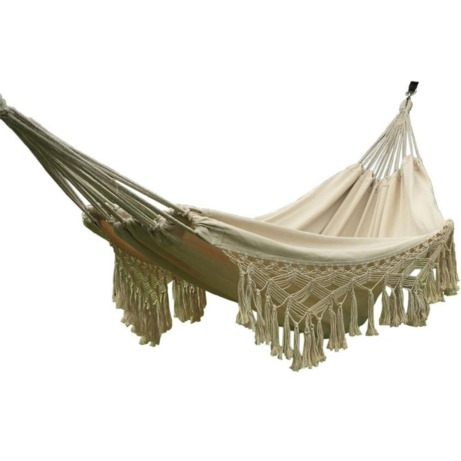 Portable Hammock Garden Sleeping Bed Tassel Design Hanging Bed for Indoor Outdoor New