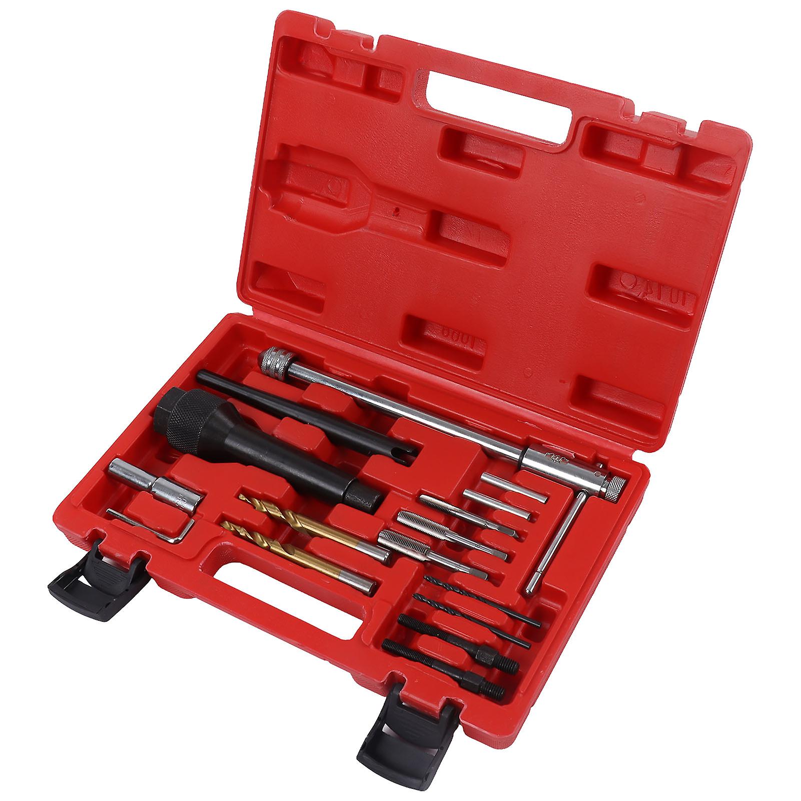 Glow Plug Removal Tool Puller Bit Adapter Hex Wrench Star Socket Kit for Damaged 8mm 10mm Plugs