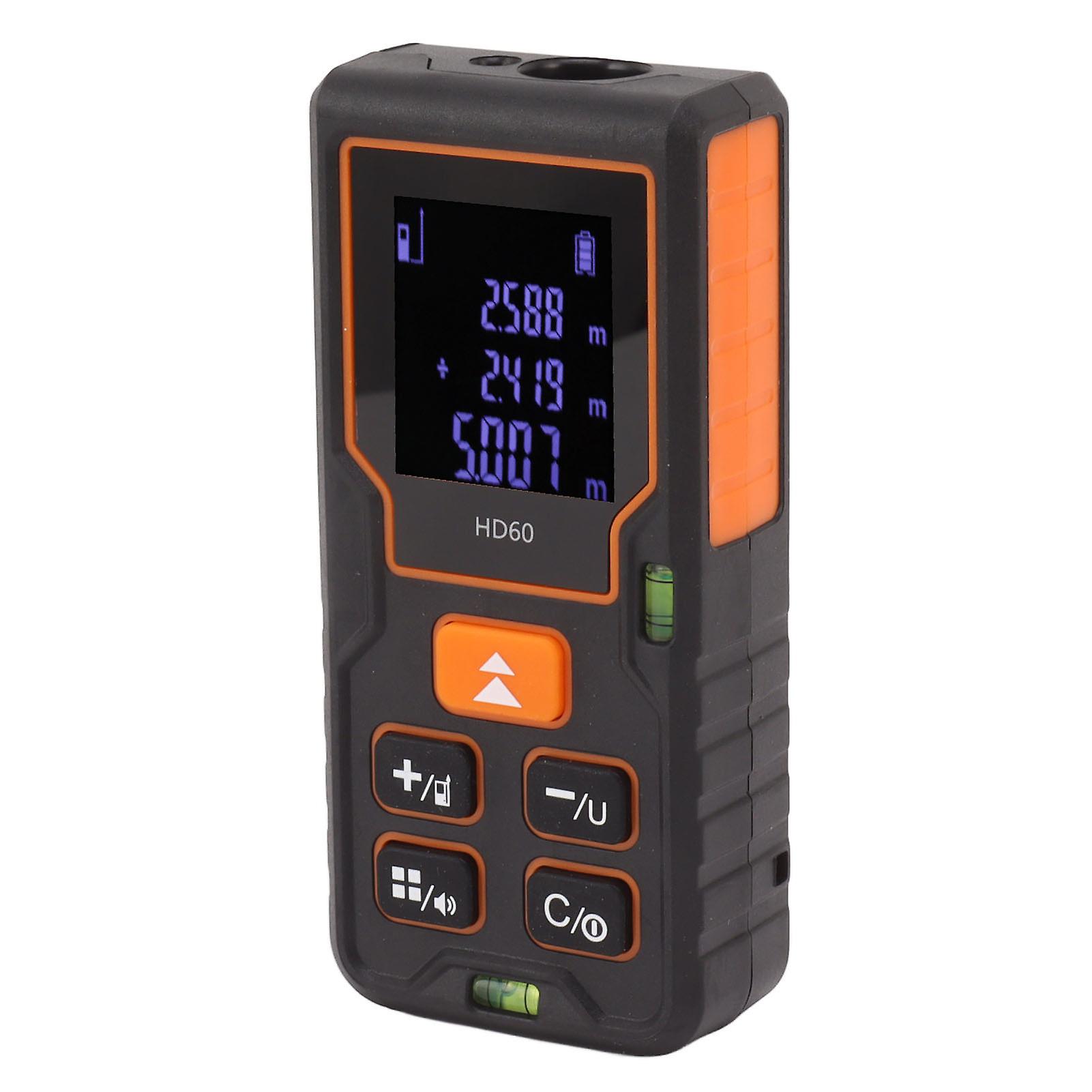 Laser Distance Meter 60m Portable Handheld Rangefinder 110x50x25mm