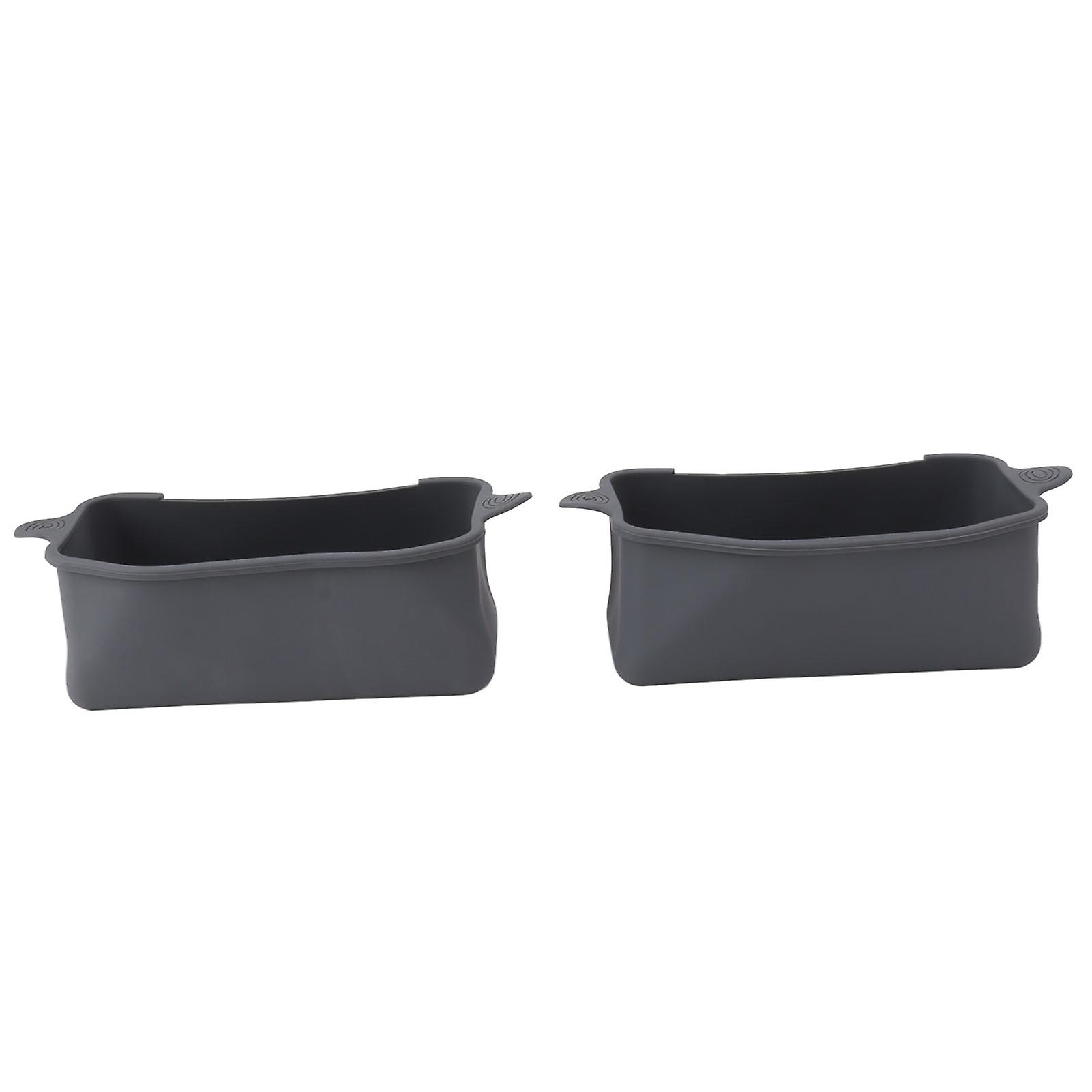 2 Pack Reusable Silicone Grease Tray Liners, Silicone Grease Catcher Back for Hob, Grey