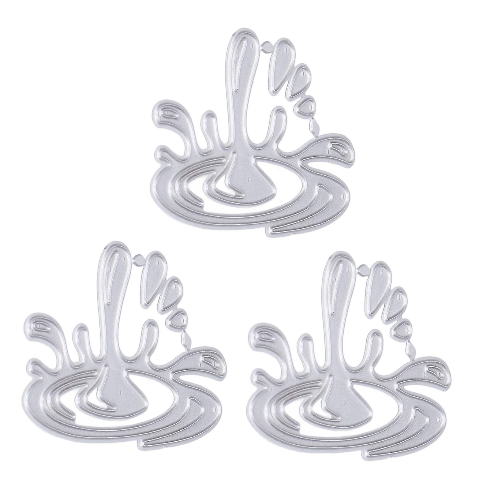 3Pcs Die Cuts Scrapbook Die Cuts Water Droplets Carbon Steel High Durability Thin Wide Application Embossing Paper Dies