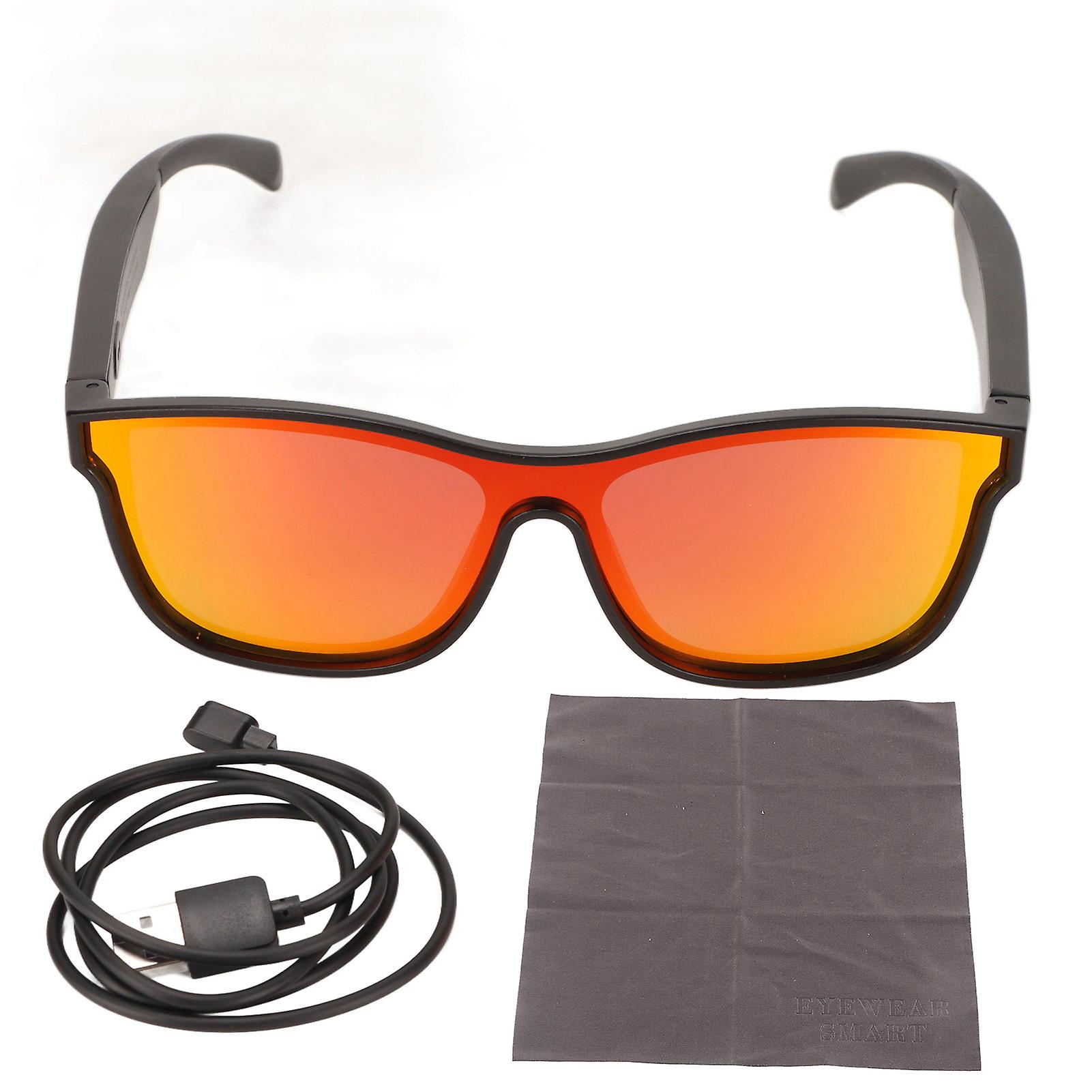 Bluetooth Glasses Fashionable Elegant Touch Control HiFi Stereo Sound Smart Glasses for Sports Music Walking Red