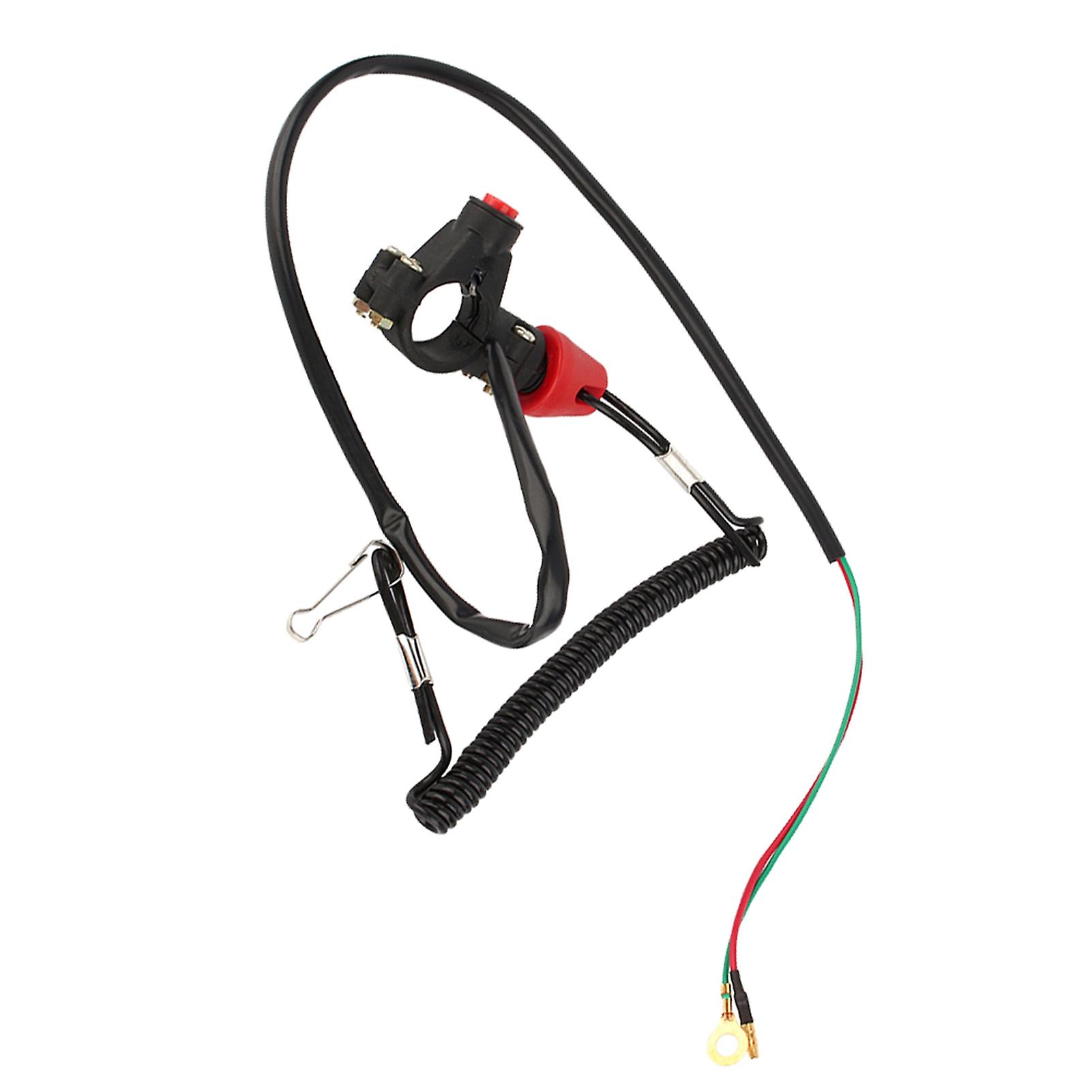 Engine Kill Stop Switch 12V with 27.6in Waterproof Cord Tether