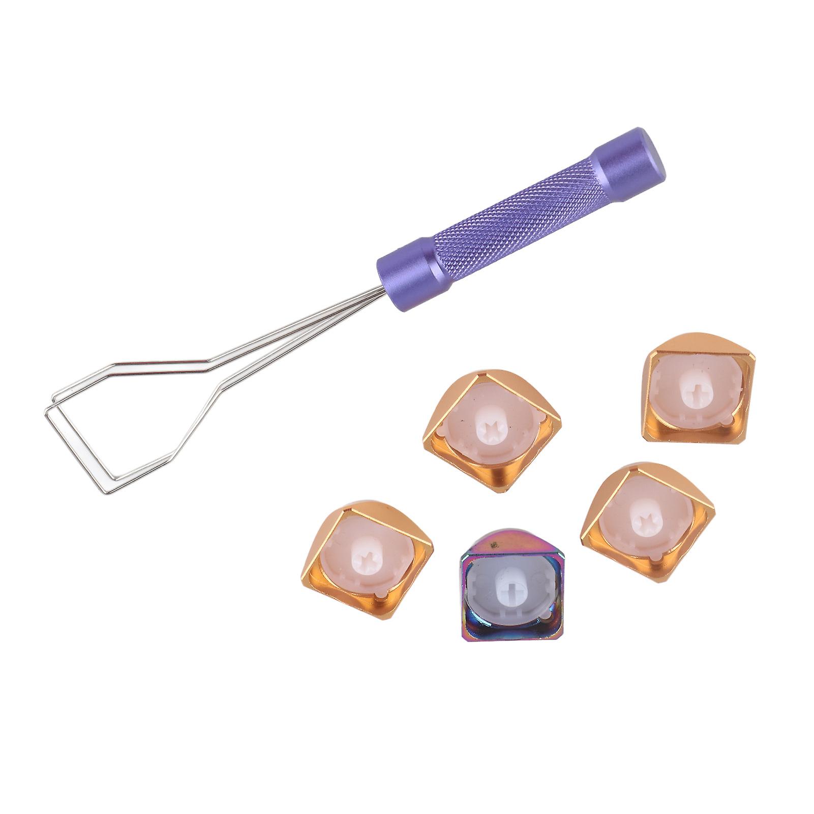 5Pcs Metal Keycaps Special Touch Color Plating Beautiful Textures Decorative XDA Keycaps for Mechanical Keyboard Gold 