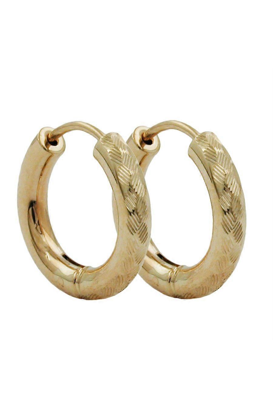 Hoop Earrings Diamond Cut 9k Gold - Gl431176