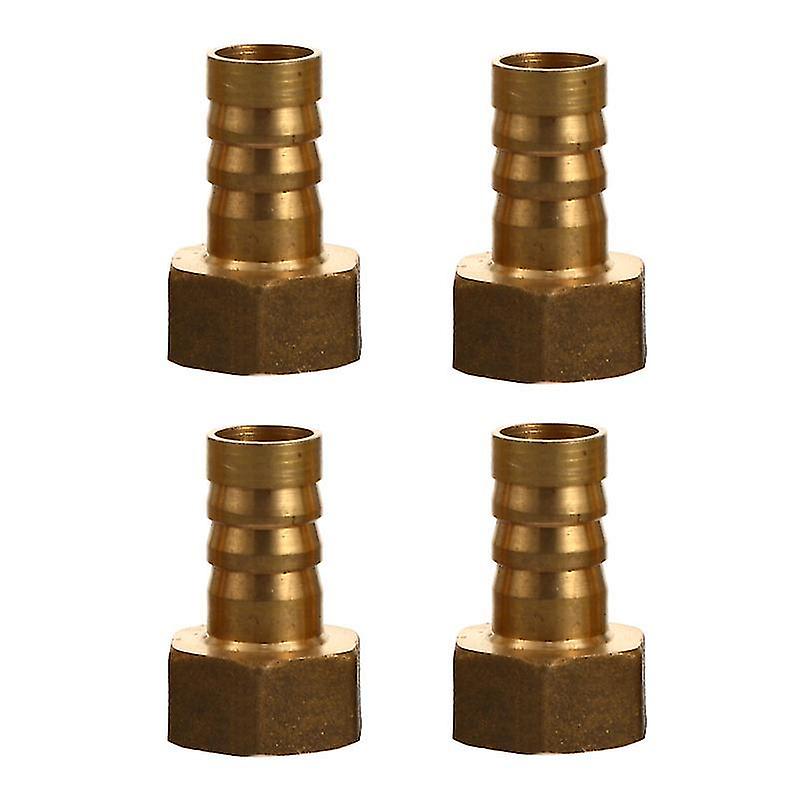 3.8X2.5cm Golden Pipe Connectors 4pcs Golden Brass Barb Fitting Quick-connect Fitting Threaded Conne