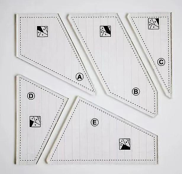 Five Piece Sewing Ruler Set, Patchwork Ruler Tool, Sewing Template, Patchwork Ruler Set, Patchwork Template, Acrylic Diy Sewing Ruler, Patchwork Templ