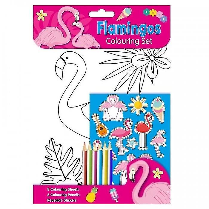 Alligator Flamingo Colouring Set
