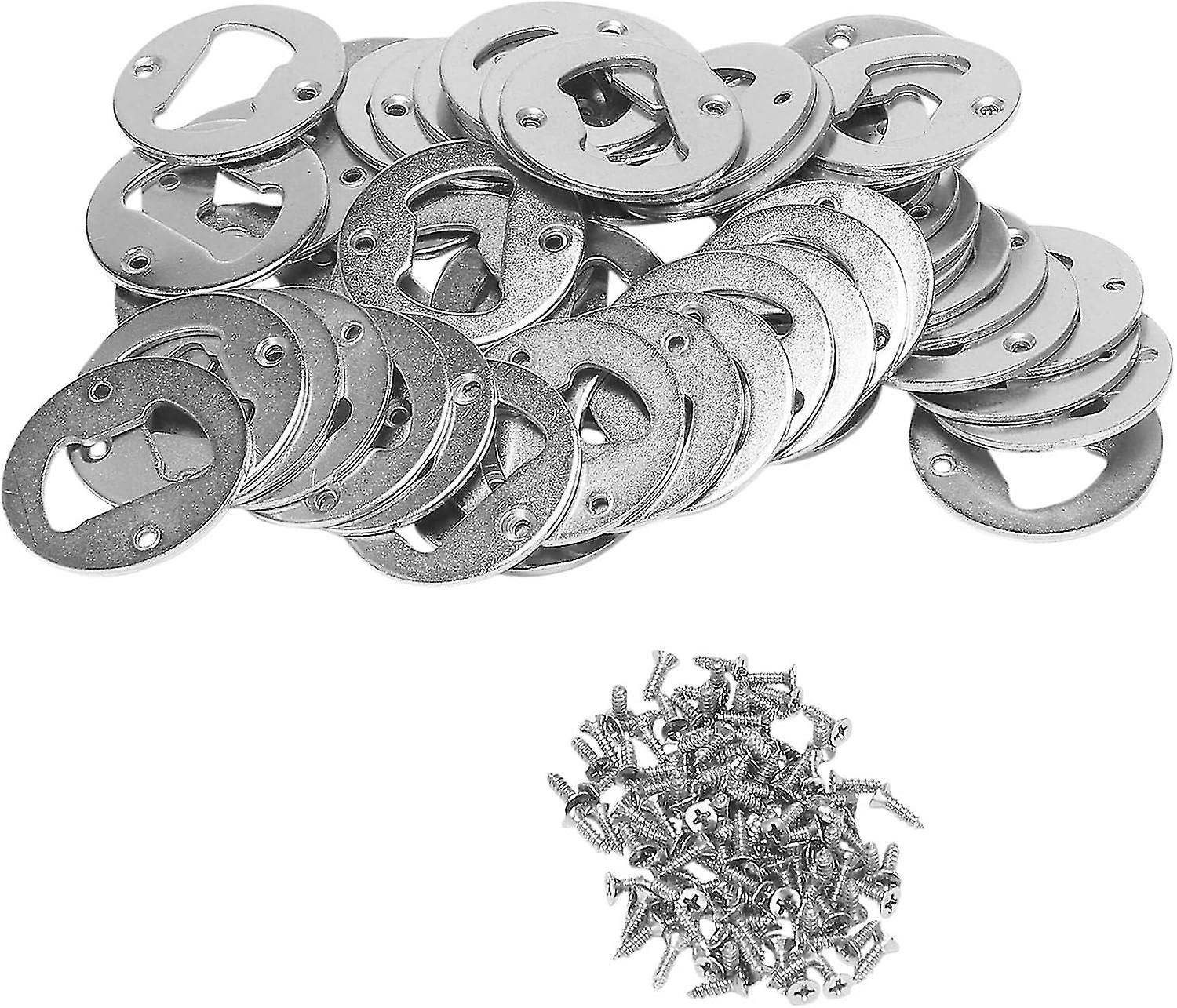 Steel Round DIY Opener Hardware Kit - 50 Set with Screws