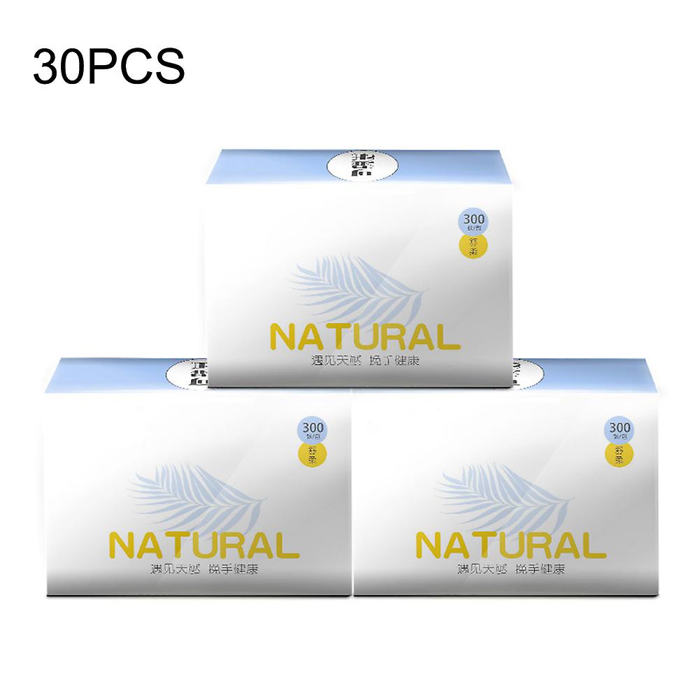 30Packs Bamboo Pulp Multifold Toilet Paper Wettable Facial Tissues Ultra Soft Napkins
