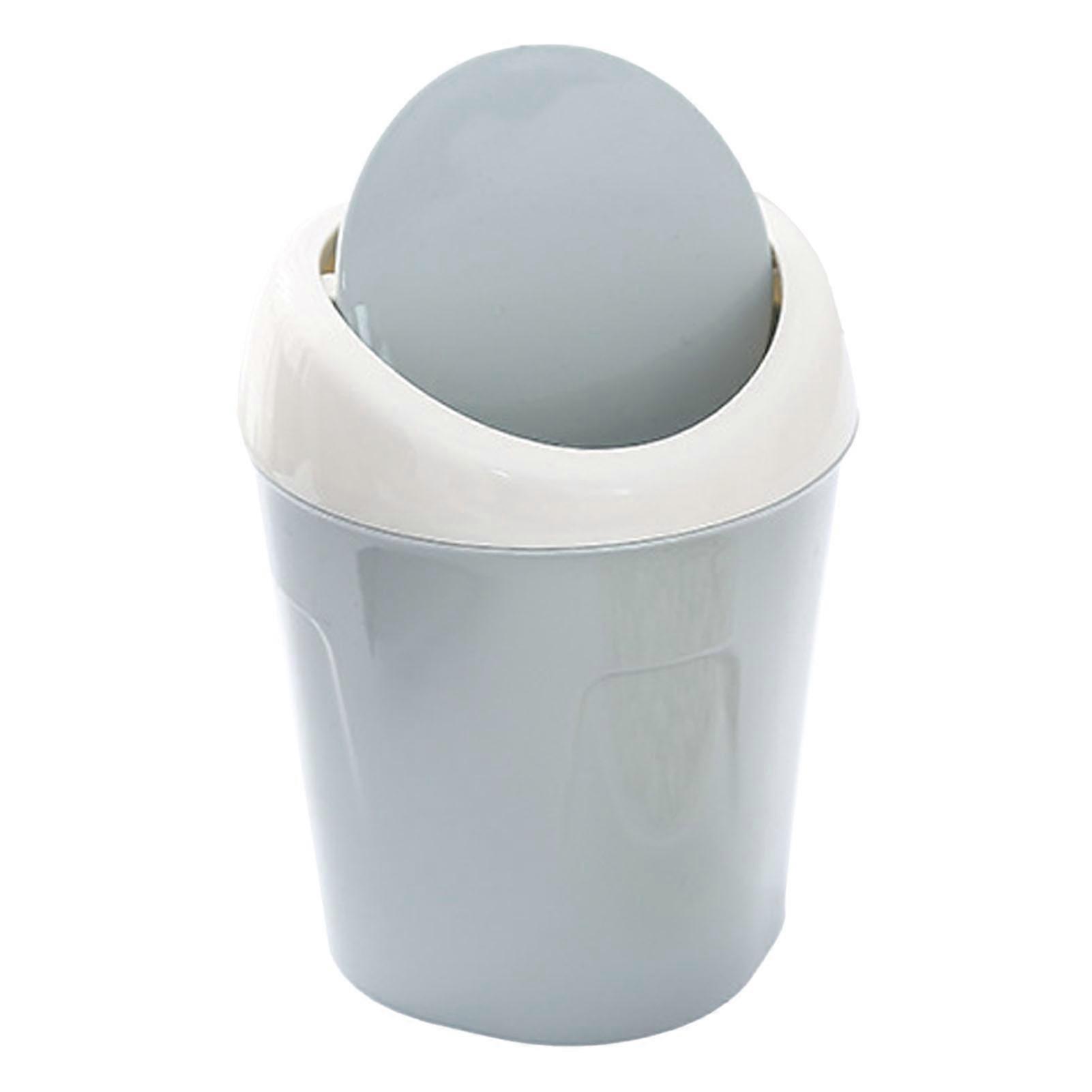 Desktop Trash Can Small Mini Plastic Table Garbage Bin with Swing Lid for Living Room Coffee Table S Blue
