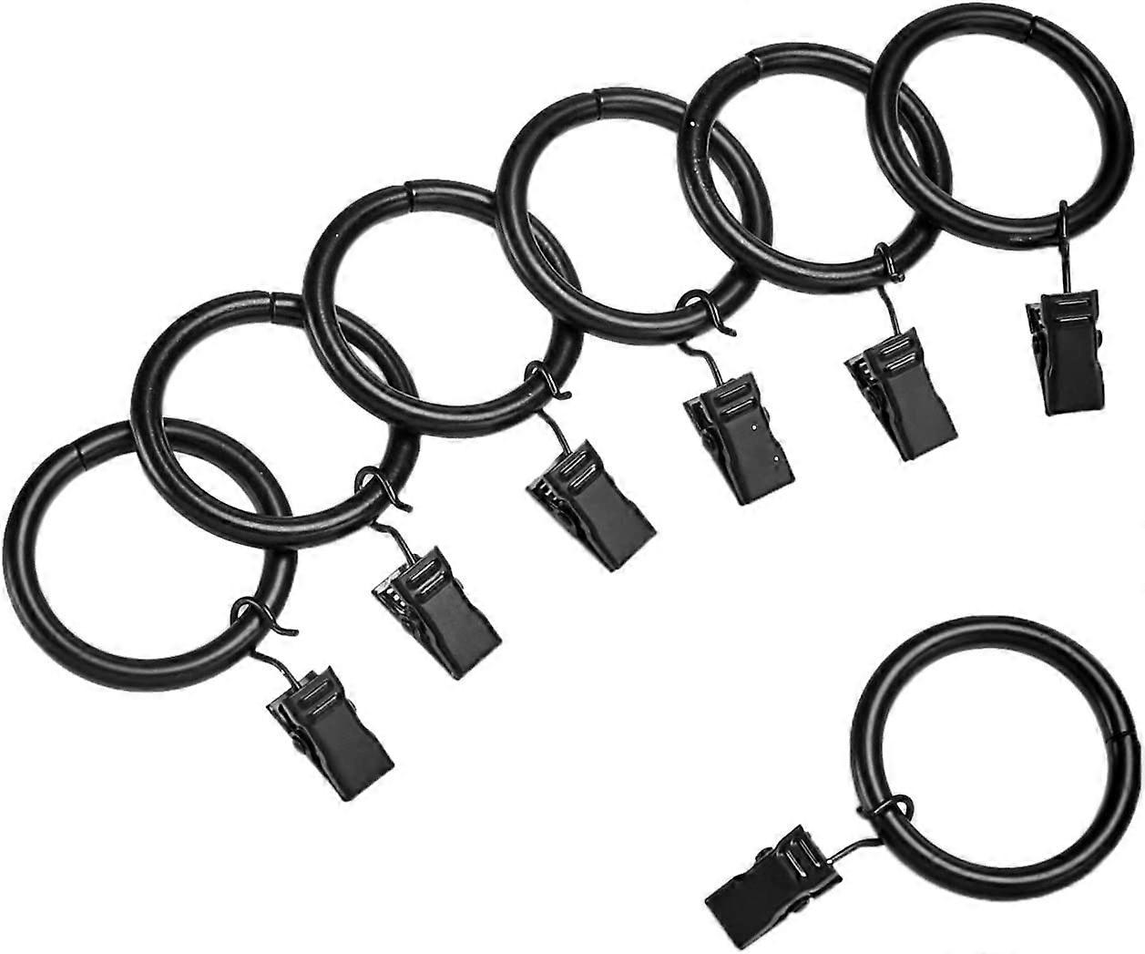 Basics 1 Inch Curtain Clip Rings, 7 Pack, Black
