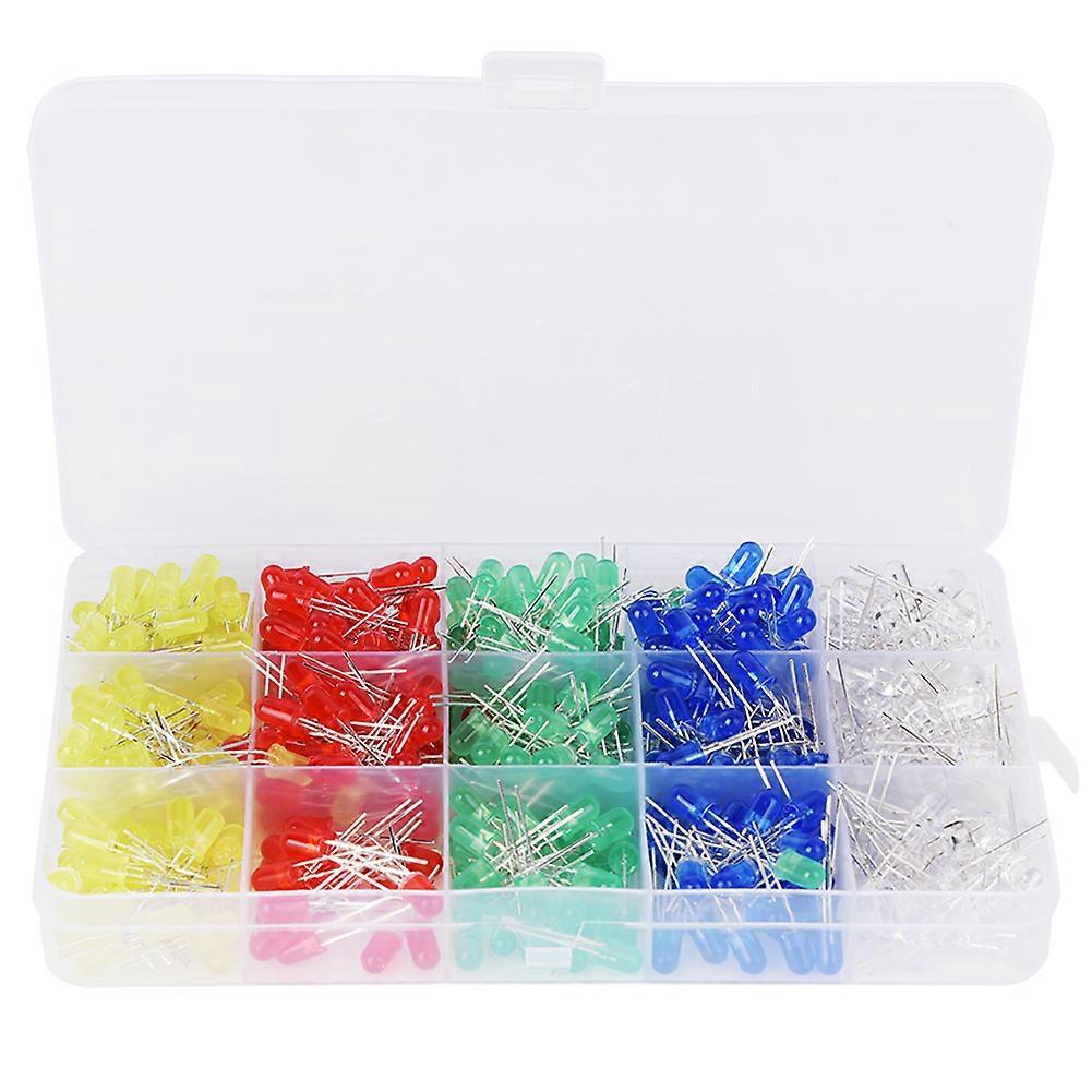Diode 500pcs 5mm LED Light Emitting Diodes Assorted Kit 5 Colors Electronic Components