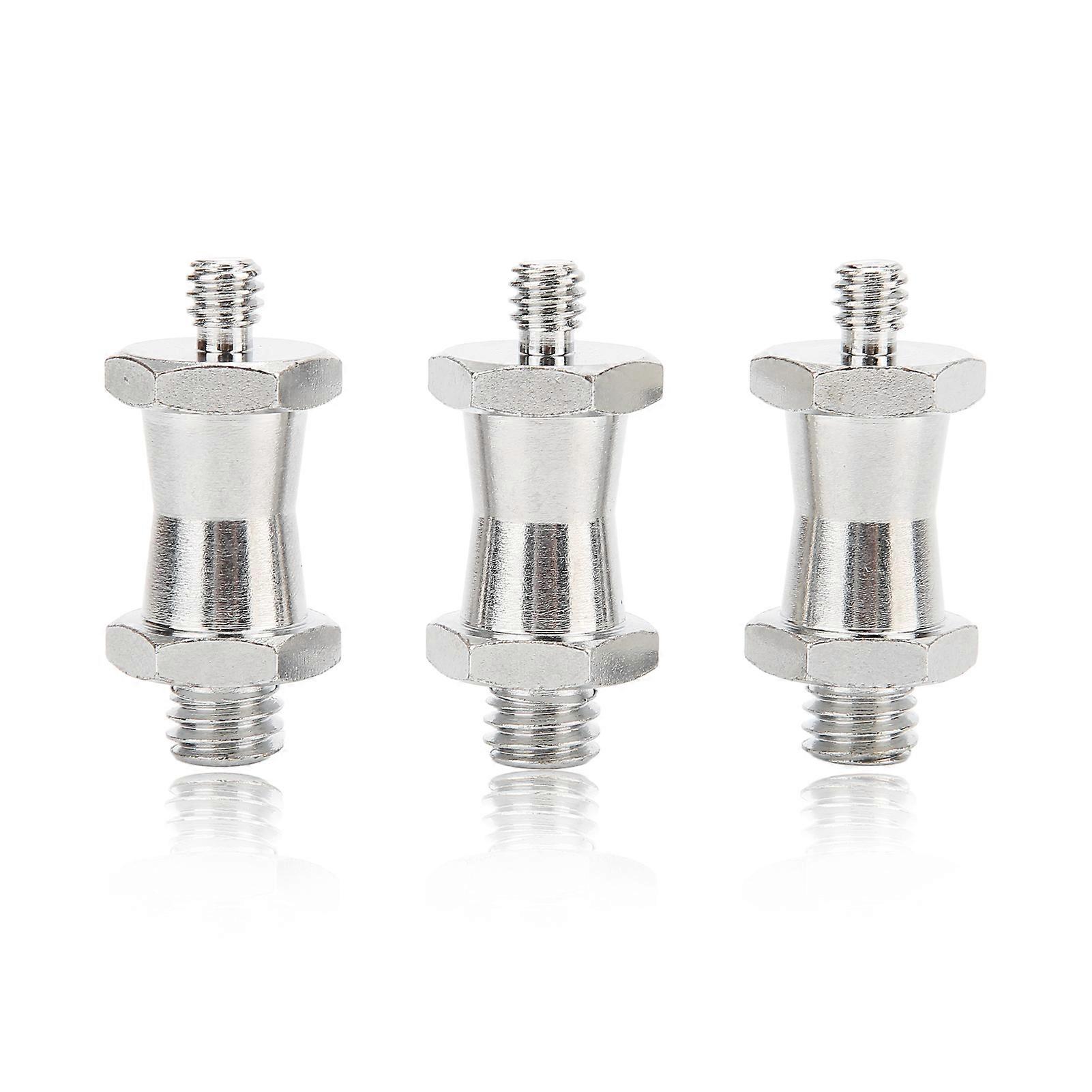 3pcs 1/4 to 3/8in Male Threaded Screw Adapter Spigot Stud Convertor Copper for Camera Tripod Studio Light Stand NO.7122