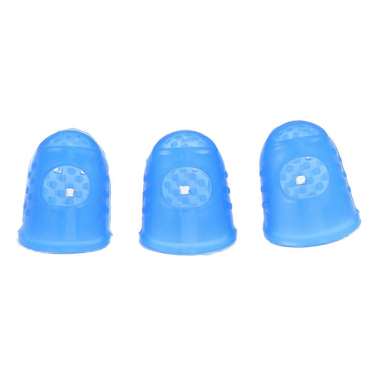 3 Pcs Finger Tips Protection Non-slip Anti-scalding Fingertip Grips Finger Tip Protector for Counting Collating and Sorting or Guitar Players (Dark Bl