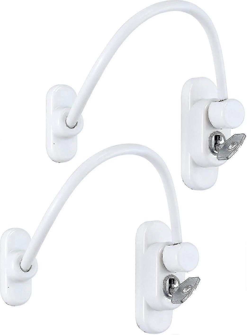 2pcs Window Door Cable Restrictor Security Lock Child Baby Kids Safe Wire Catch For Home Public And Commercial Applications With Screws Keys -t