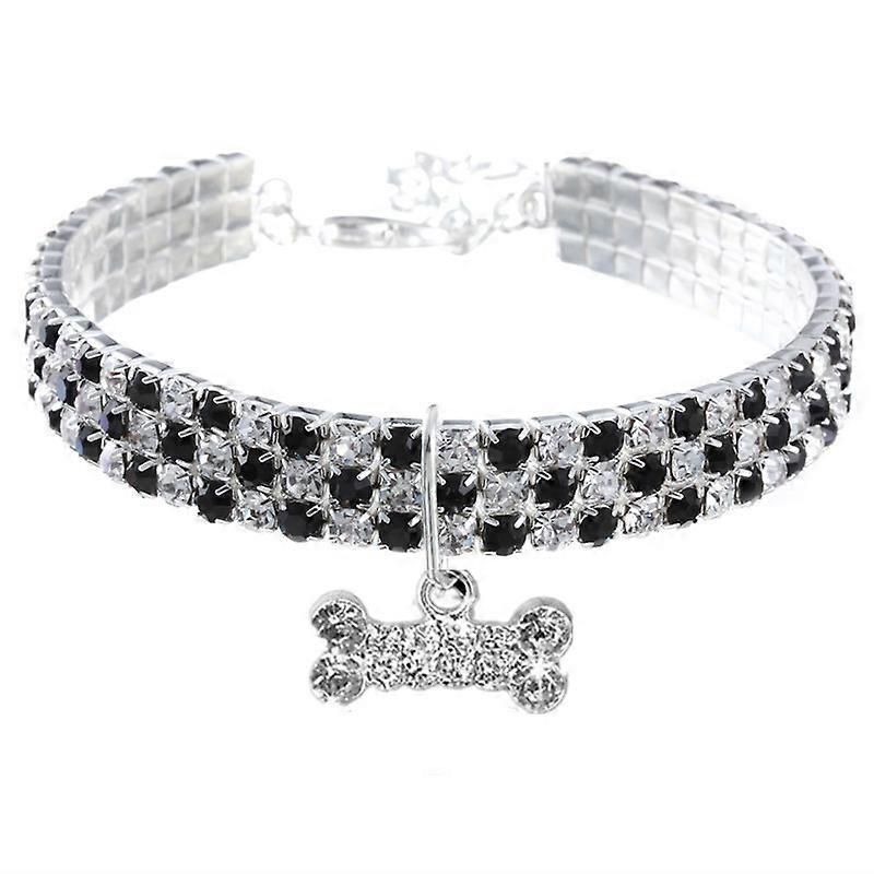 Dog Collar Diamond Bone 20cm 25cm 30cm Sml