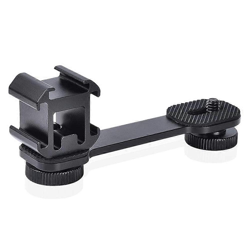 Universal Extension Prompt Bracket Holder Mount Adapter, Triple Cold Shoe Mount, Led Video Light, Dslr Phone Gimbal Stabilizer