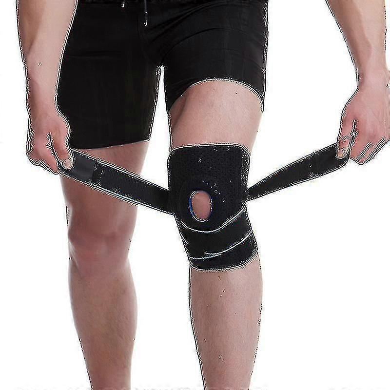 Knee Brace With Side Stabilizers Patella Gel Pads Adjustable Compression Knee Support
