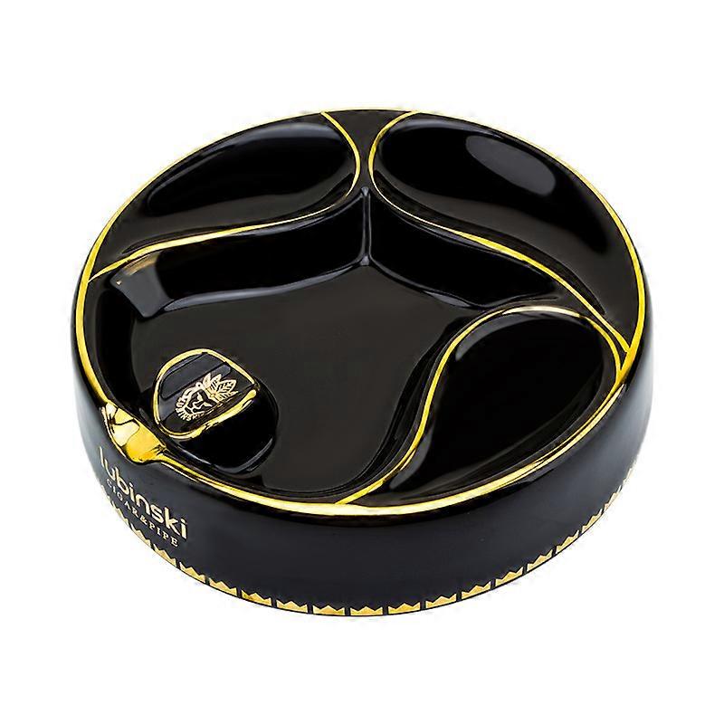 Lubinski Cigar Pipe Ashtray Round Gold Multi-Function Large Capacity Ceramic Ashtray Lubinski