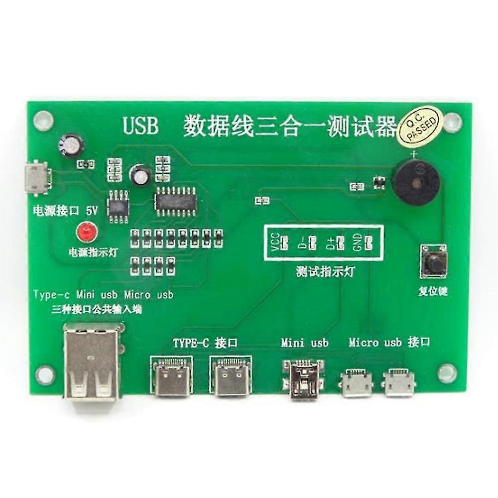 Usb Cable Tester, Data Wire Test Fixture Precise Type-c/mini Usb/-usb Usb Cable Tester Charging Cab
