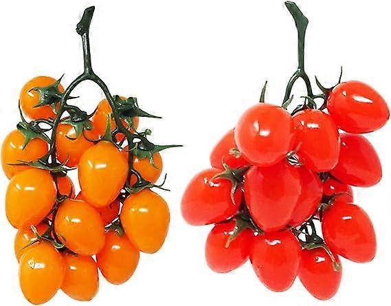 2 Strings of Lifelike Artificial Cherry Tomatoes Realistic Fake Tomato Simulation Vegetables Fruits for Home, Garden, Store Cabinet, Photography, Chri