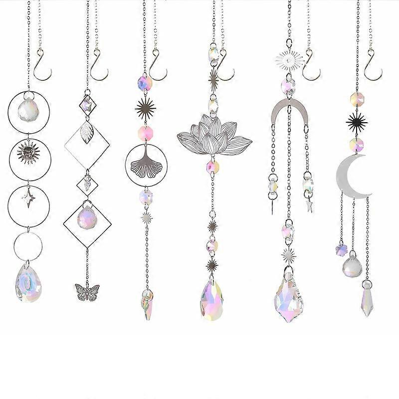 6Pcs Colorful Crystals Suncatcher Hanging for Window