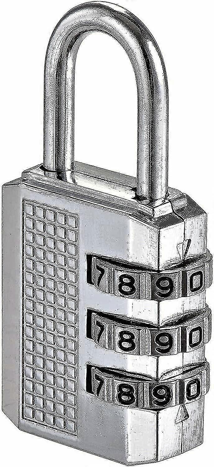 Wabjtamkeyless 3-digit Combination Padlock Easy To Set Up Your Own Combination Padlock,silver