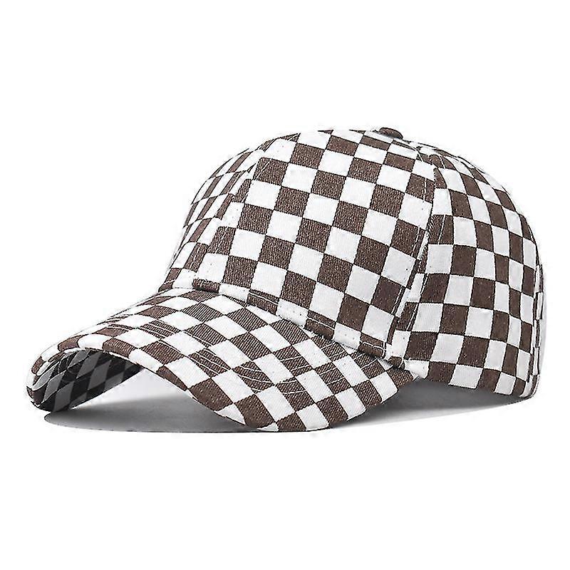 Cotton New Print Checkerboard Baseball Cap