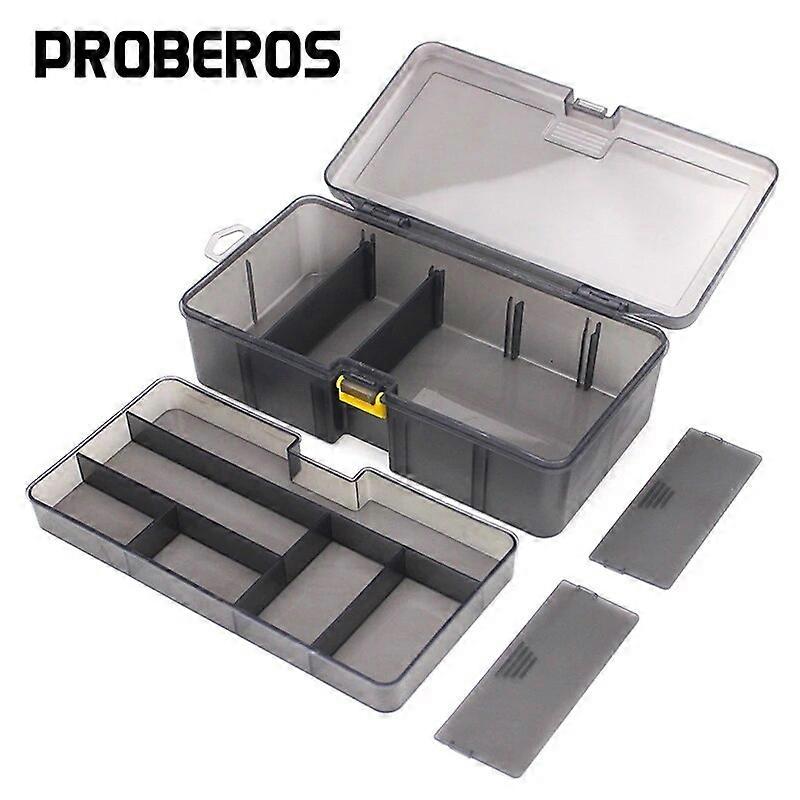 PRO BEROS الصيد معالجة مربع للماء البلاستيك طبقة مزدوجة السحر هوك اللحمة الطعم حالة تخزين أداة صيد متعددة الوظائف