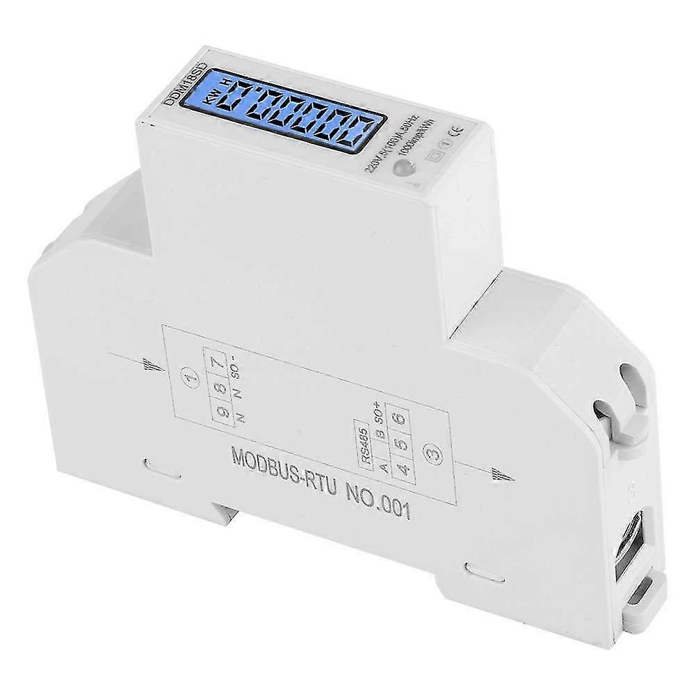 5-100a 220v Energy Meter Single Phase Rs485 Modbus Protocol Lcd Backlit Display Din Rail Watt Meter