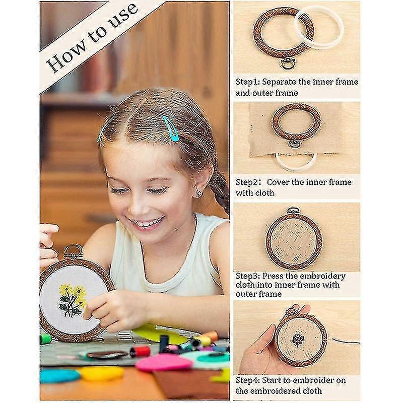 Embroidery Round Display Frame Circle Compatible With Art Craft Sewing And Anging