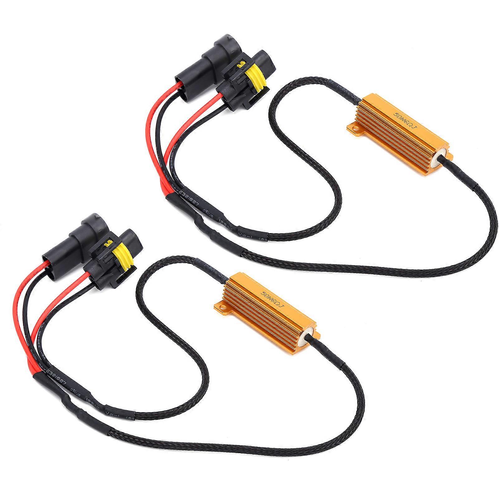 2PCS Load Resistor Adapter 50W 6 H11 880 881 LED Metal for Turn Signals / Fog Light