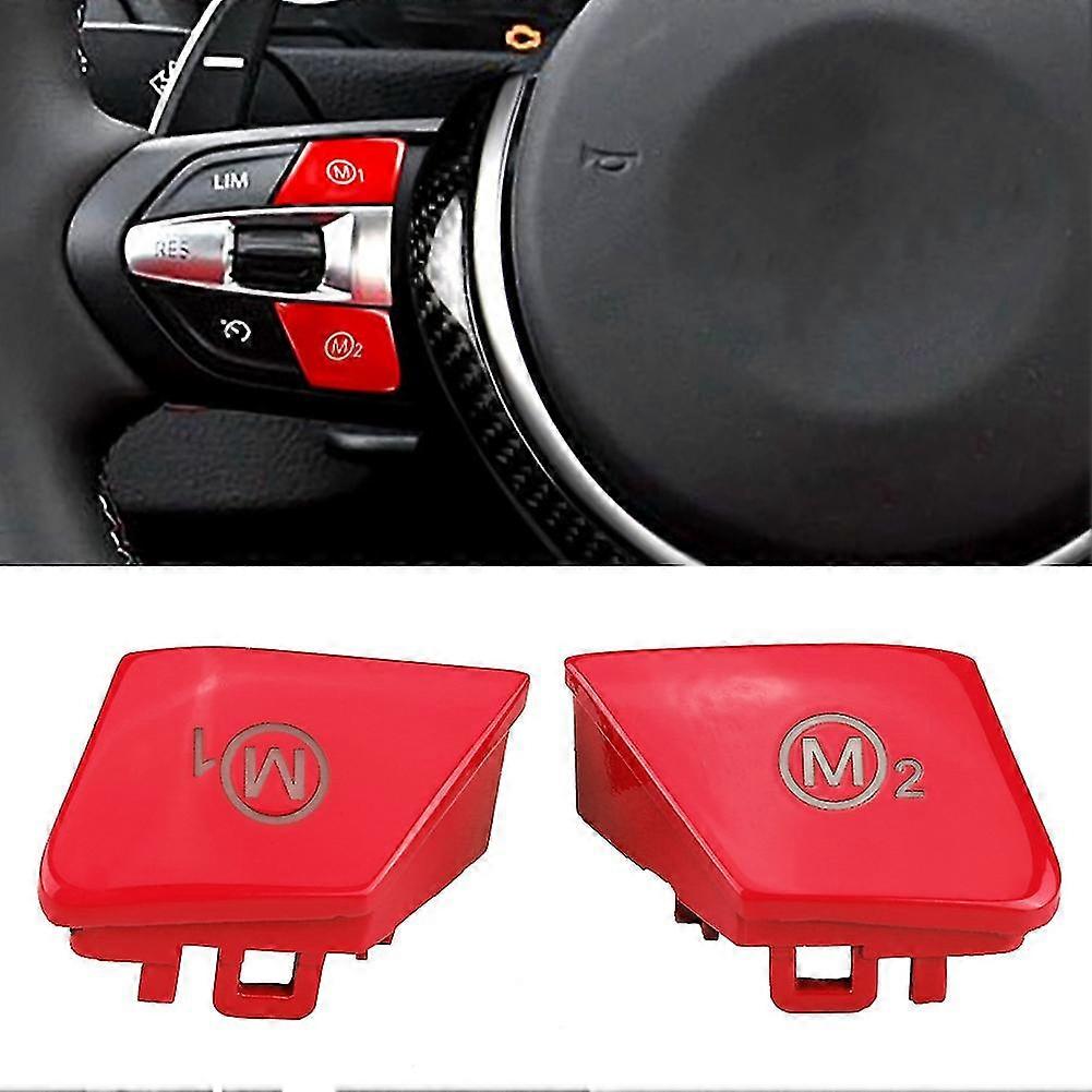 1 Pair Car Steering Wheel M1 M2 Mode Switch Button For Bmw M3 M4 F80 F82 F83 Red