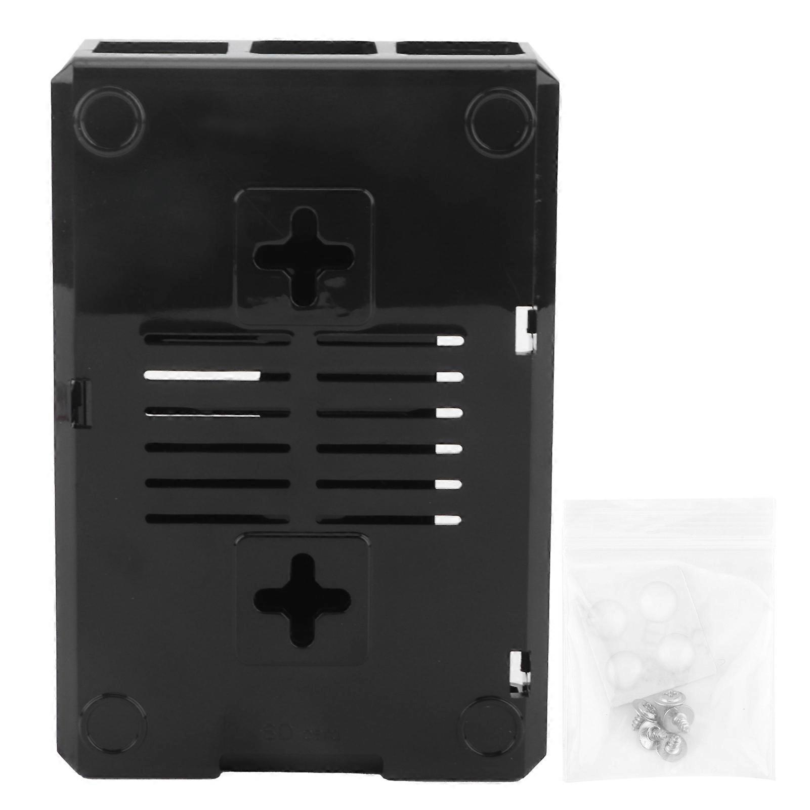 Shell Protective Frosted Box Case Cover ABS for Raspberry Pi 3B 3B+ D Style with Screw(Black )