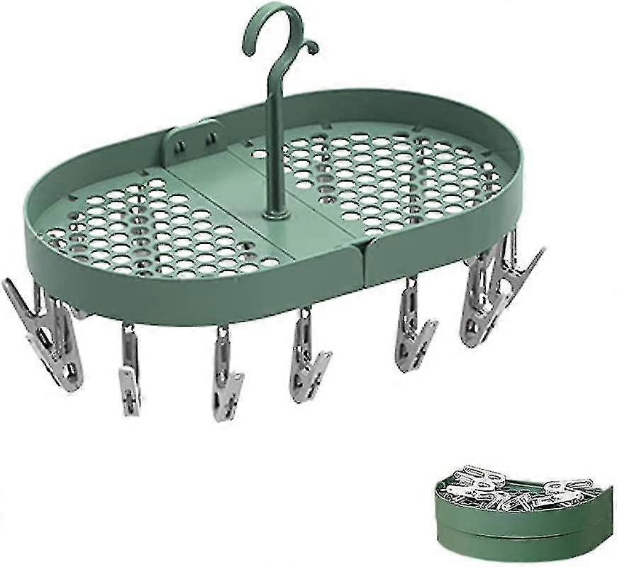 Sock Drying Rack With 360 Swivel Hook And 14 Clothespins