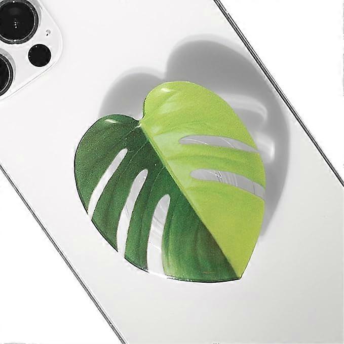 2PCS Tropical Rare Leaf Plant Multi Functional Collapsible Expandable Mobile Phone Grip
