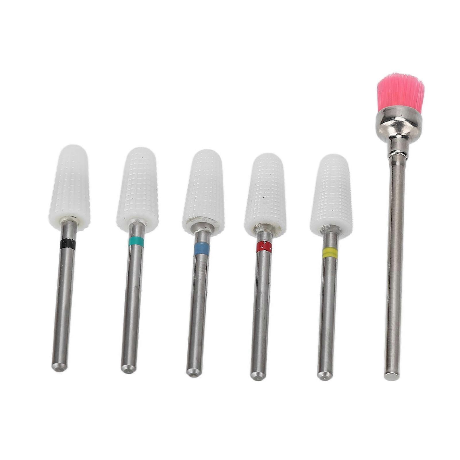5Pcs Nail Polishing Round Heads Cone Manicure Ceramic Multifunctional Removal Exfoliating Scrub Drill