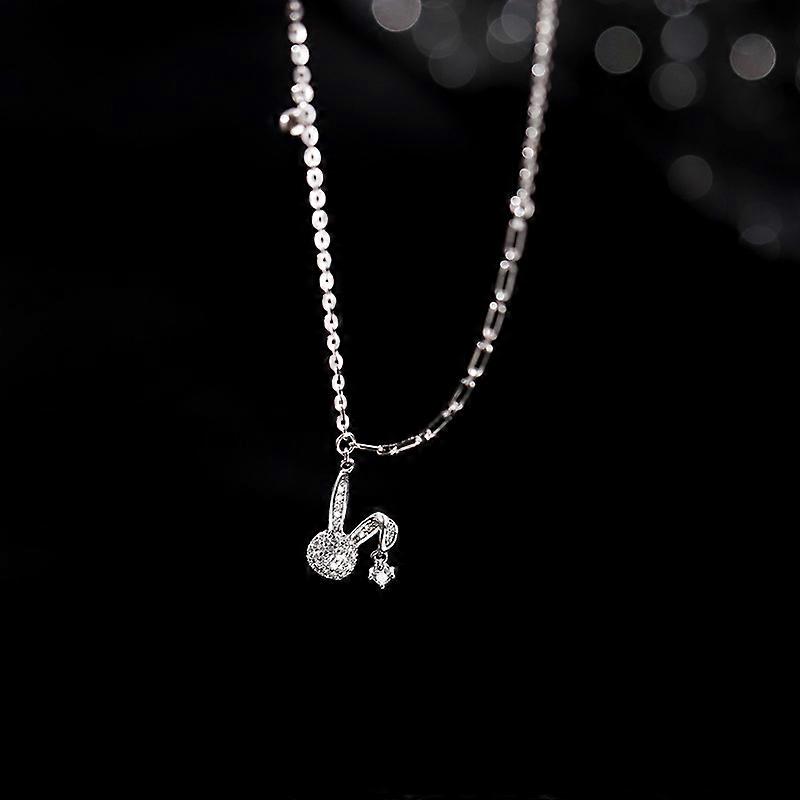 Rabbit flash diamond Pendant  Necklace