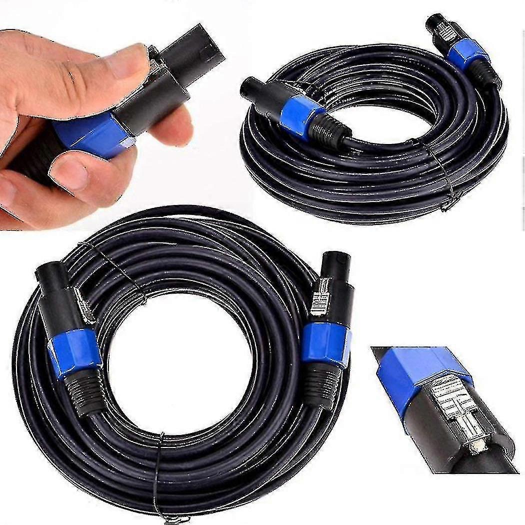2 Cavi Speakon Per Altoparlanti – 7,6 Metri – AWG 12 – Connettori A Baionetta – Per DJ E Impianti Audio