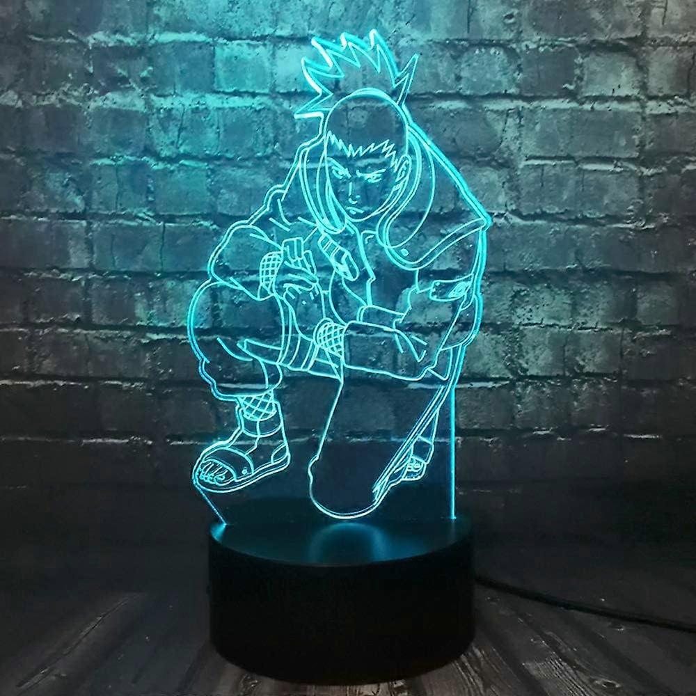 Naruto Kakashi Uchiha Sasuke 3D Illusion Night Light Lamp Smart Touch, RGB Effect USB Cable Powered Creative 3D Japanese Anime Lamp