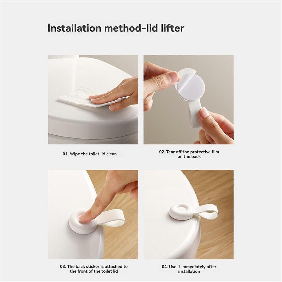 Toalettlockslyftare, 4 st Toalettsitslyftare Toalettsitshandtag Lyftare Toalettöverdrag Lyftare, undvik att