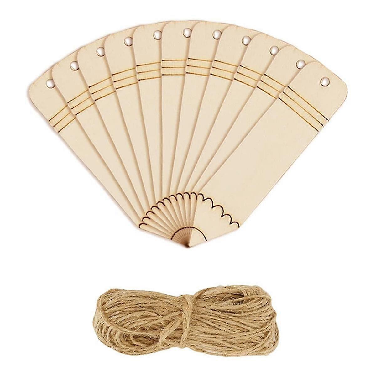 100PCS Blank Wooden Bookmarks with Strings and Holes, DIY Bookmarks for Lovers and Crafts Lovers for School Office Gift