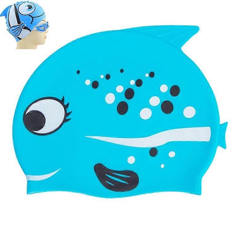 Ear Protection Small Fish Pattern Diving Cap Children Silicone Swimming Cap