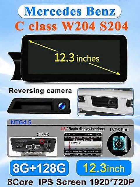 Factory Price 8Core Car Radio Stereo Multimedia Player For Mercedes Benz C Class 11-15 W204 S204 Intelligent Vehicle System